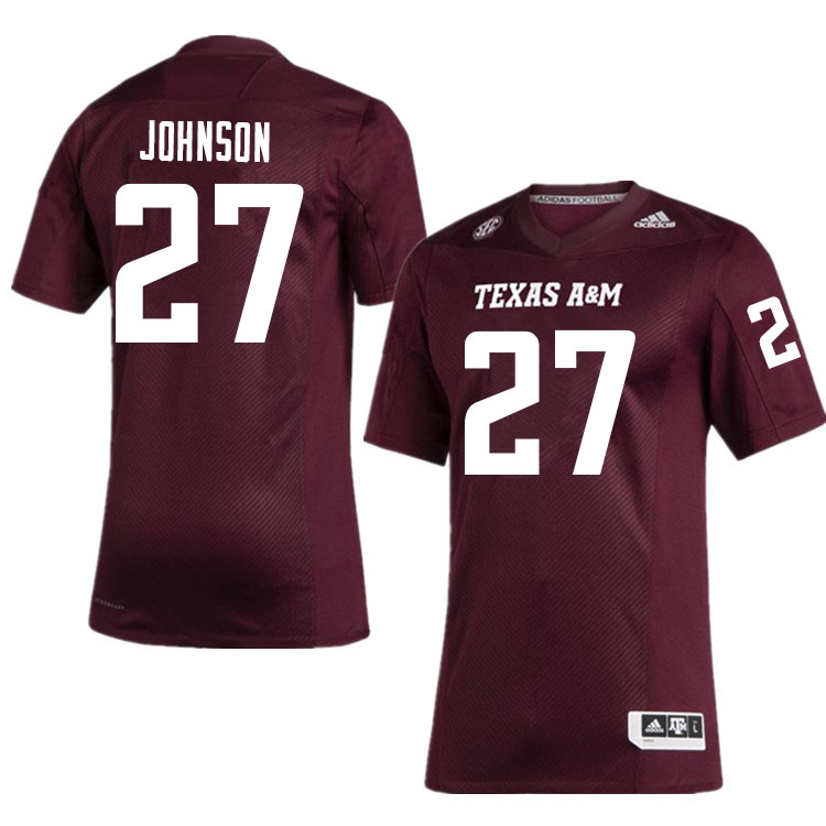 Men #27 Antonio Johnson Texas A&M Aggies College Football Jerseys Sale-Maroon - Click Image to Close